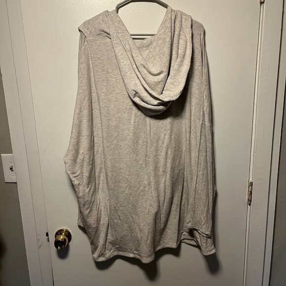 Athleta Draped Hooded Cowl Neck Long Sleeve Pullover – Gray 3X - Picture 3 of 4
